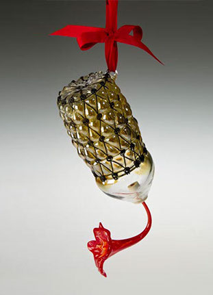 Humming Bird Feeder, Glass Art Made By Hollywood Hot Glass