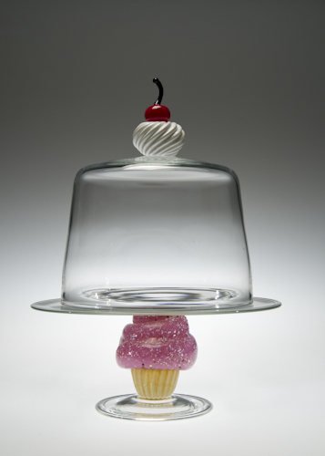 Cupcake Cake Plates, Classic, Glass Art Made By Hollywood Hot Glass
