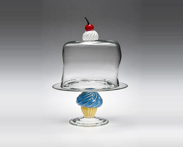 Cupcake Cake Plates, Whimsical, Glass Art Made By Hollywood Hot Glass