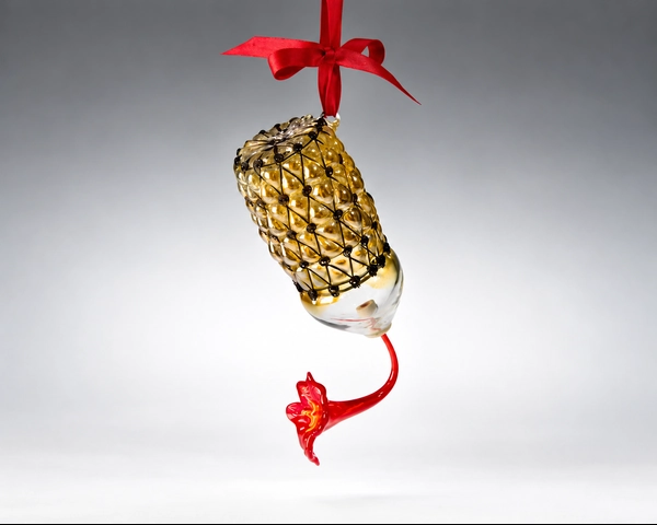 Humming Bird Feeder, Glass Art Made By Hollywood Hot Glass