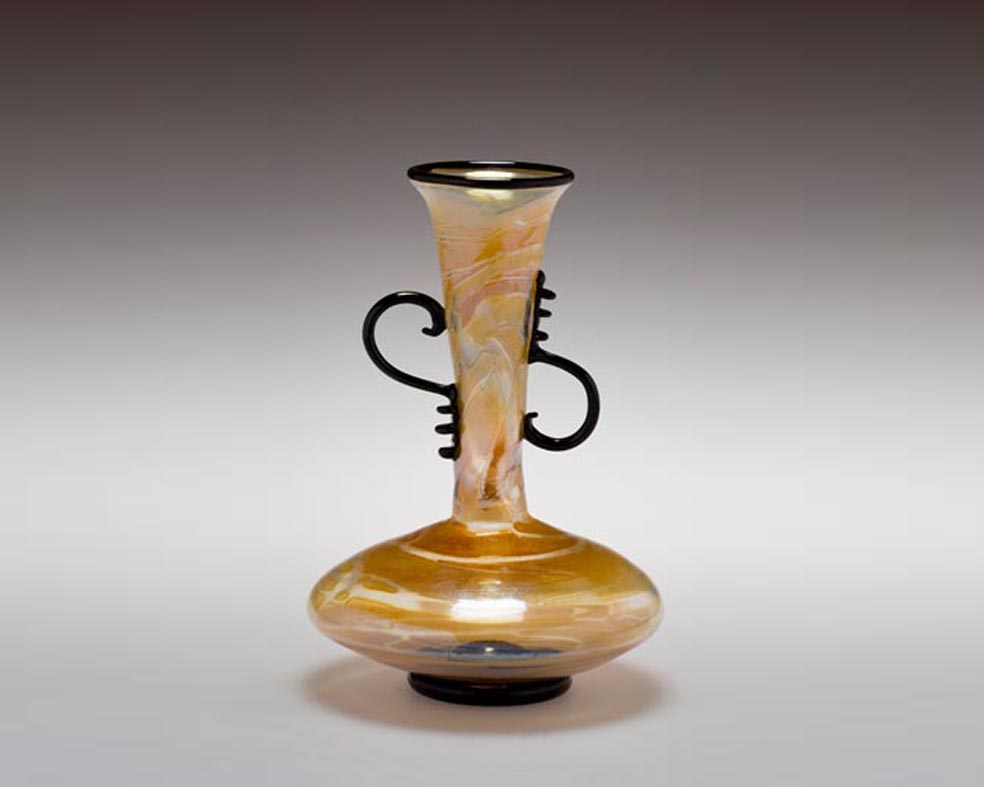 Modern Roman Vase, Glass Art Made By Hollywood Hot Glass