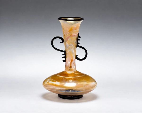 Modern Roman Vase, Glass Art Made By Hollywood Hot Glass