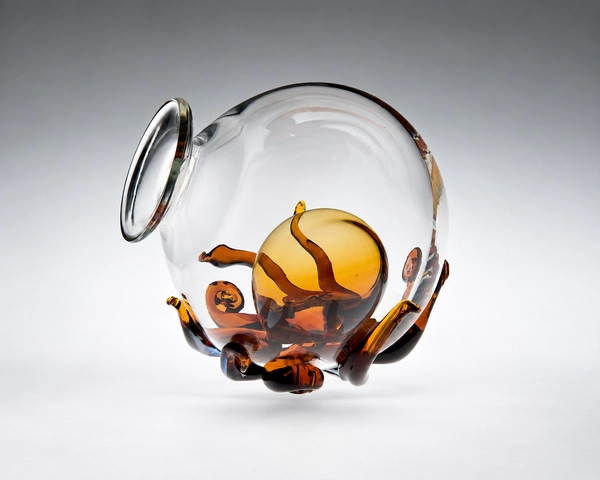 Octopus Wine Decanter, Glass Art Made By Hollywood Hot Glass