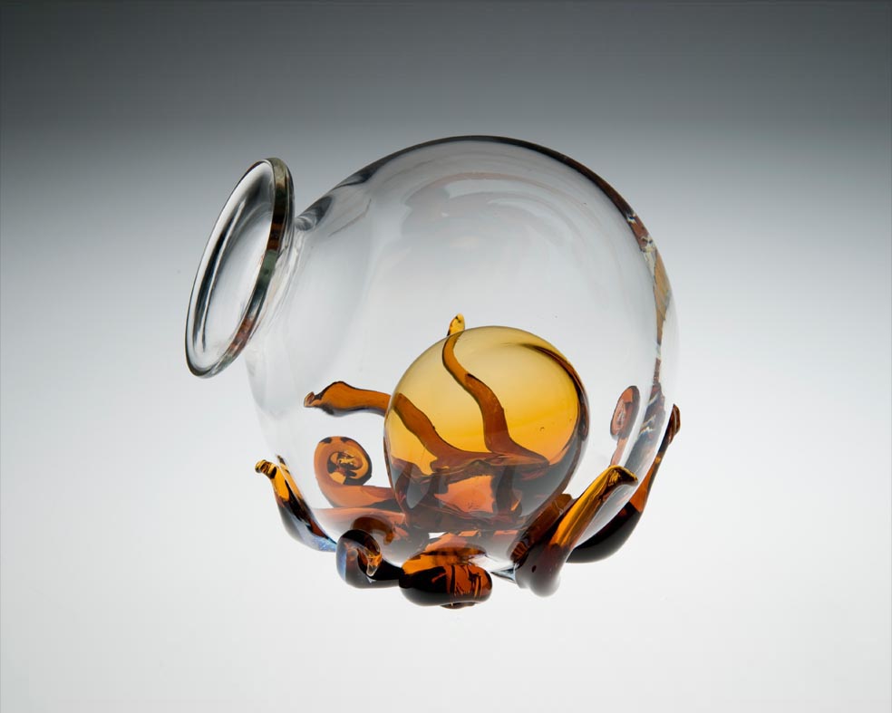 Octopus Wine Decanter, Glass Art Made By Hollywood Hot Glass