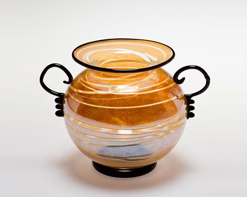 Round Low Vase, Glass Art Made By Hollywood Hot Glass
