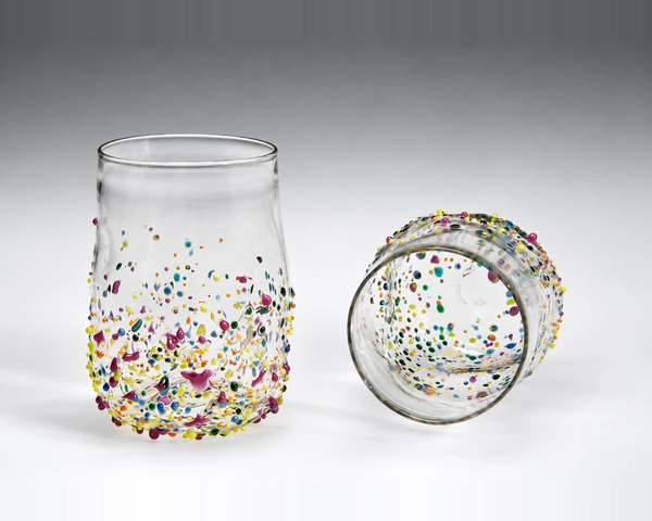 Textured Tumblers, Mix Colors, Glass Art Made By Hollywood Hot Glass