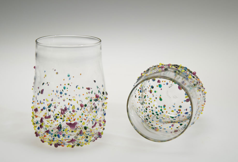 Textured Tumblers, Mix Colors, Glass Art Made By Hollywood Hot Glass