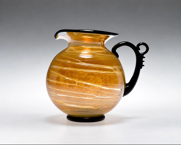 Thumb Rest Pitcher, Glass Art Made By Hollywood Hot Glass