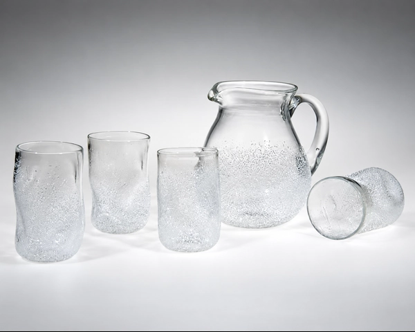 Tumbler and Pitcher Set, Glass Art Made By Hollywood Hot Glass