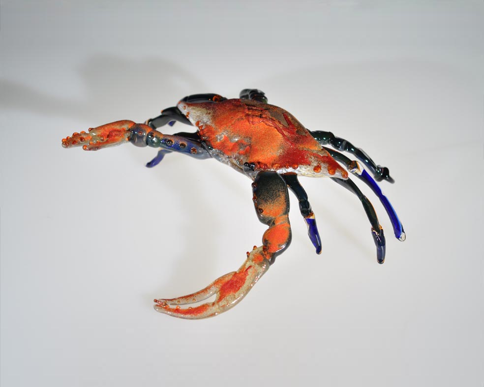 Blue Crab, Glass Art Made By Hollywood Hot Glass
