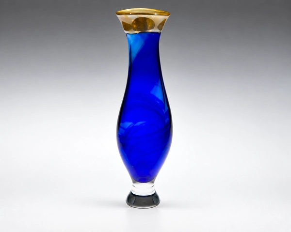 Golden Cobalt Lady, Glass Art Made By Hollywood Hot Glass