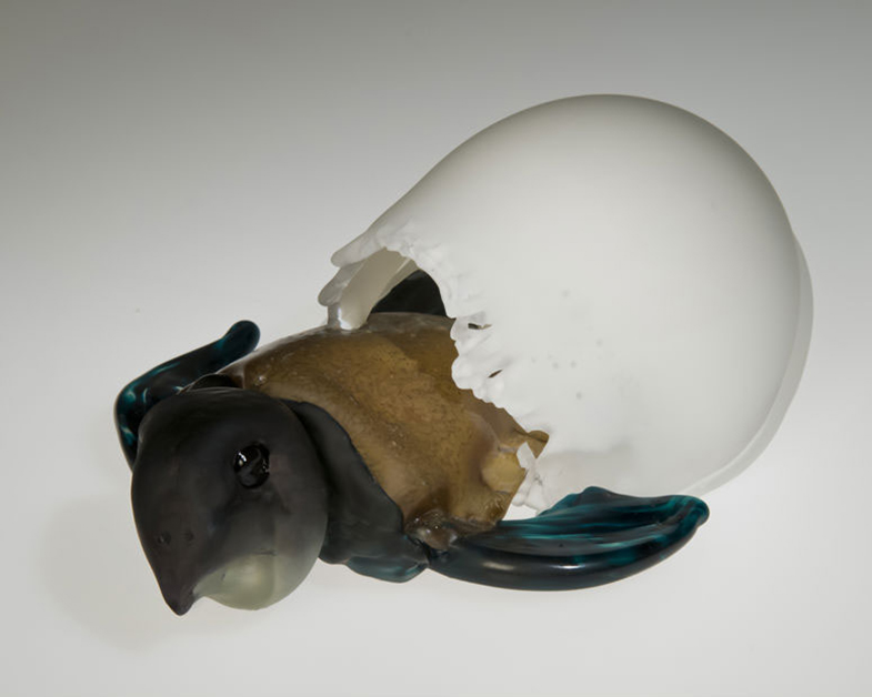 Hatching Turtle, Glass Art Made By Hollywood Hot Glass