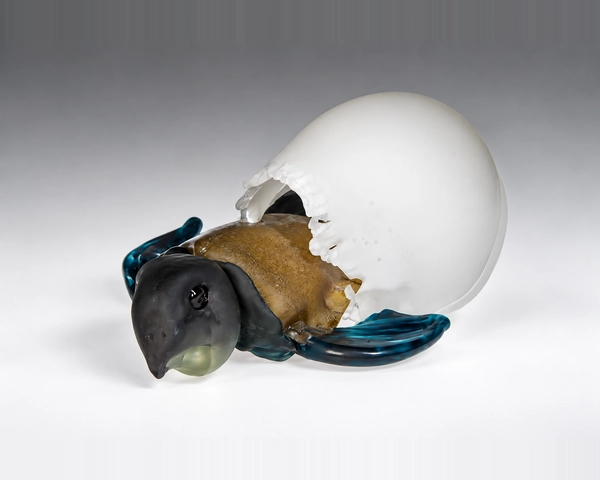 Hatching Turtle, Glass Art Made By Hollywood Hot Glass