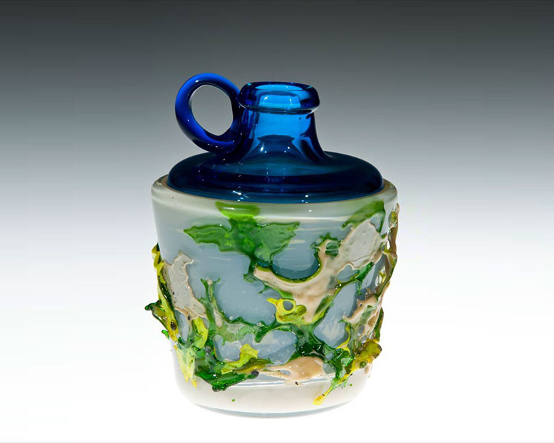Textured Jug in a Glass, Glass Art Made By Hollywood Hot Glass