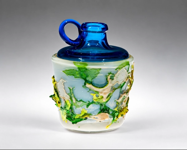 Textured Jug in a Glass, Glass Art Made By Hollywood Hot Glass