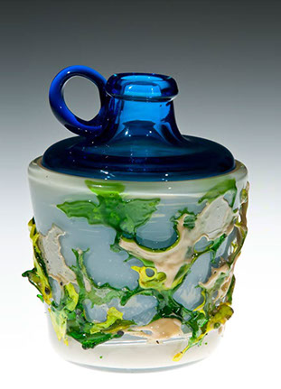 Textured Jug in a Glass, Glass Art Made By Hollywood Hot Glass