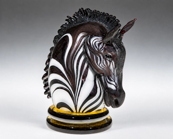 Zebra Knight,  Glass Art Made By Hollywood Hot Glass
