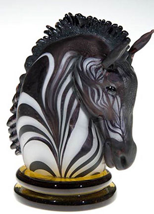 Zebra Knight, Glass Art Made By Hollywood Hot Glass